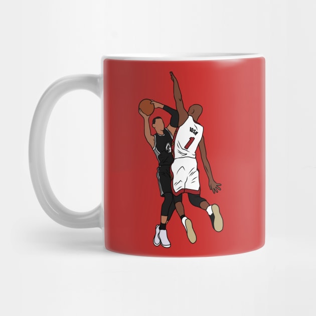 Chris Bosh Clutch Block On Danny Green by rattraptees